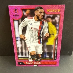 2021-22 Merlin Collection Chrome UCL Pink Mojo Refractor Rayan Cherki Rookie RC - Bild 1 von 2
