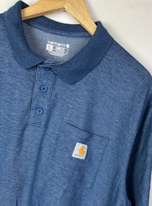 CARHARTT POLO SHIRT Size Xl Men`s Regular Fit Blue - Great Condition - Picture 1 of 5