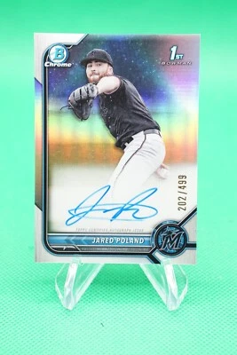 2022 Bowman Draft Chrome Autograph Refractor /499 #CDA-JPD Jared Poland Auto BG6 - Image 1 of 2