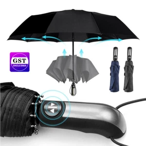 10Ribs Automatic Umbrella Auto Open Close Compact Folding Anti Rain Windproof AU - Picture 1 of 9