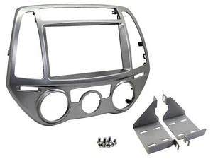RADIO STEREO BLENDE CT23HY33 FÜR HYUNDAI i20 SILBER RAHMEN HALTERUNGEN DOPPELT - Bild 1 von 1