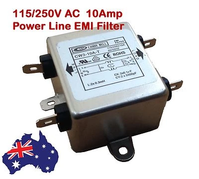 10A 250V EMI/ RFI In Line Power Noise Filter - image 1 of 4
