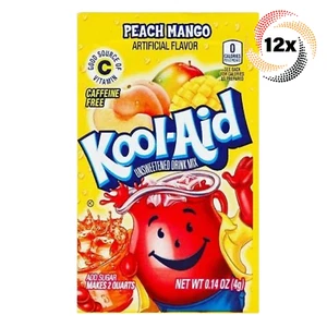 12x Packets Kool-Aid Peach Mango Flavor Caffeine Free Soft Drink Mix | .14oz - Picture 1 of 2