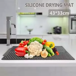 Silicone Drying Mat Dish Drying Mat Heat Resistant Table Kitchen Drain Pad - Picture 1 of 12