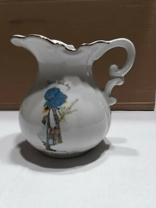 Jarra Holly Hobbie vintage, 15 cm de alto (6 pulgadas), 1970, hecha en Japón - Imagen 1 de 3