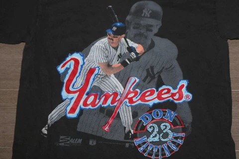 VINTAGE 80s DON MATTINGLY NEW YORK YANKEES MENS T SHIRT 1989 SALEM MEDIUM RARE Cover