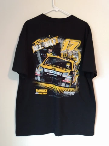 Matt Kenseth Chase Authentics Black T-shirt Size XL Ford Dewalt New Cover