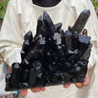 10.9lb Large Natural Black Smoky Quartz Crystal Cluster Raw Mineral Specimen