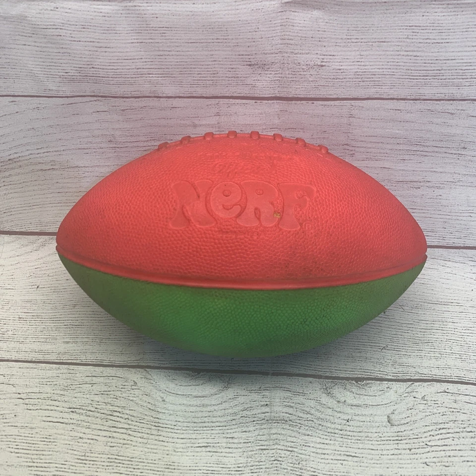 Винтажный оригинальный Parker Brothers официальный NERF зеленый розовый футбол сделано в США - Изображение 1 из 4