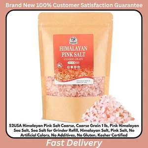 52USA Sal Rosa del Himalaya Gruesa 1 lb Sal Marina Kosher para Repuesto de Molinillo - Imagen 1 de 8