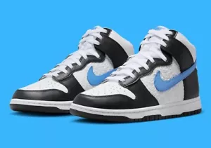 Nike Dunk High Retro EMB FLC Black/University Blue White Mens Size US 12 - Picture 1 of 10