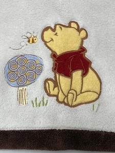 Disney Baby Winnie the Pooh Plush Baby Blanket Blue Brown Bee Tree 2011 Security - Picture 1 of 6