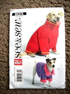 Butterick 5275 Sewing Pattern 2 Dog Coat Easy X-Sm Small Med Large X-Large UNCUT - Picture 1 of 2