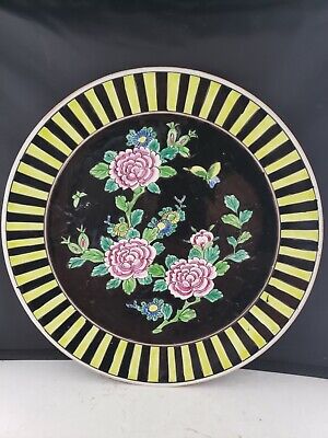 Japanese NIPPON Porcelain Ceramic Serving Plate Vintage Centerpiece Floral 12 D • 79.99$