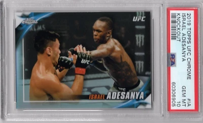 ISRAEL ADESANYA 2019 TOPPS UFC CHROME KNOCKOUT REFRACTOR UFCK-IA PSA 10 GEM MINT - Image 1 of 2