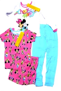 Disney Minnie Mouse Girls 4 Piece Pajama Set Size 8 Choose Happy - New w/Tags! - Picture 1 of 9