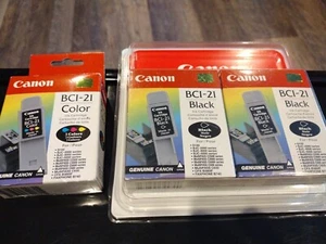 3 PACK BCI-21 NEW OEM Ink Cartridge for Canon BCI-21 COLOR (1) BCI-21 Black (2) - Picture 1 of 1