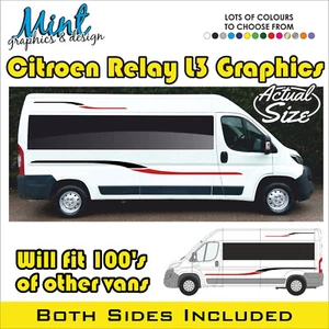AUTOCARAVANA L3 RELÉ CITROEN AUTOCARAVANA FURGONETA RAYAS GRÁFICOS CALCOMANÍAS CUALQUIER COLOR 031 - Imagen 1 de 4