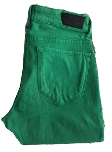 Saba Denim Jeggings Size 25 Green Stretch Skinny Cotton - Picture 1 of 12