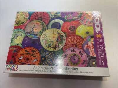 Paraguas de papel al óleo asiático - Rompecabezas Eurográfico 1000 piezas - Sellado Foto 1 de 2