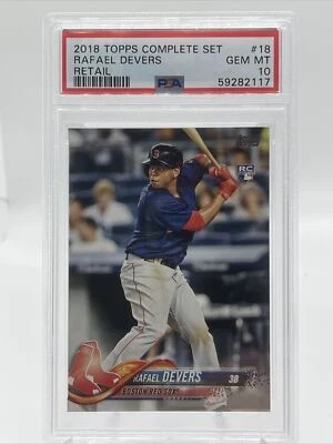 RAFAEL DEVERS  2018 TOPPS COMPLETE S ET RETAIL  #18 RC ROOKIE  PSA 10    2117 - Image 1 of 2