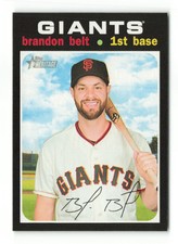 2020 Topps Heritage Brandon Belt  #141   San Francisco Giants Baseball Card