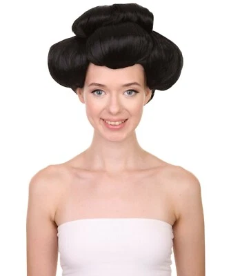 Взрослый женский короткий анимированный парик гейши-воина на Хэллоуин 10 дюймов, HW-6852A - Изображение 1 из 4