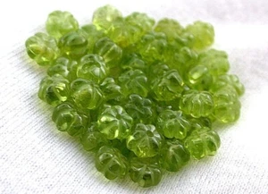 Dieci perline distanziali zucca peridoto verde mela naturale da 5 mm a 5,5 mm EBS9323 - Foto 1 di 2