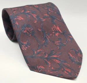 Belzano Seidenkrawatte Blumen Webmuster rot & blau - Bild 1 von 6