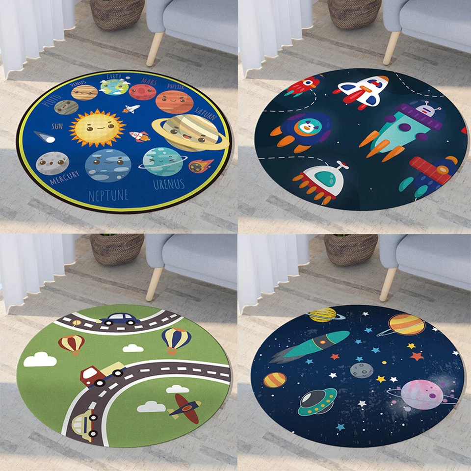 Round Area Rugs Floor Pads Door Mat Bedside Sofa Carpet Kid's Room Decor 32inch - Image 1 of 4