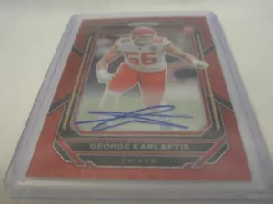 2022 Panini George Karlaftis Red Prizm RC Auto 105 OF 149 Kansas City Chiefs - Bild 1 von 4