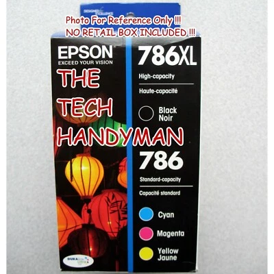 PACK DE 4 TINTAS EPSON GENUINAS 786XL NEGRAS Y 786 COLOR (SIN CAJA AL POR MENOR) WF-5620 Foto 1 de 2