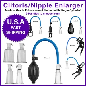 Clitoral Pump System w/ Clit & Nipple Air Tight Interchangeable Cylinders - Picture 1 of 43