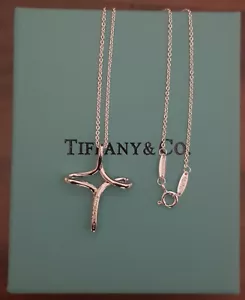 Tiffany & Co. Elsa Peretti Infinity Kreuz Kette, Silber 925 + Box - Bild 1 von 3