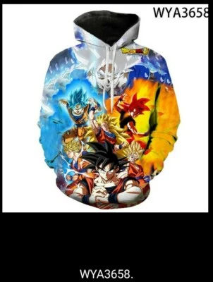 Hooded Sweatshirt Dragon Ball Great Child, Man San Goku , . Vegeto. Black — 第 1/4 张图片