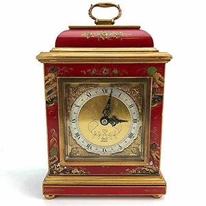 Elliott London Reloj Chinoiserie Soporte Rojo Cinabrio Dorado Pintado a Mano - Imagen 1 de 10
