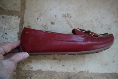 Nuevos Mocasines Mocasines Cuero Rojo Óxido COLECCIÓN CLARKS con Arco 10 M Foto 1 de 4