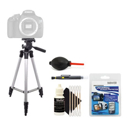 Tall Tripod + Cleaning Accessory Kit for Canon EOS Rebel T5 T6 - Image 1 of 4