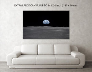 Earth rise from Apollo 11 image on Canvas  PictureArt/ Photo Print A4-A0 NASA