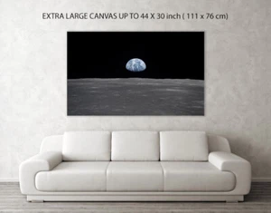 Earth rise from Apollo 11 image on Canvas  PictureArt/ Photo Print A4-A0 NASA - Picture 1 of 6