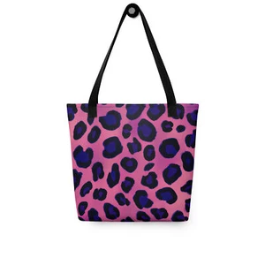 Pink and Blue Leopard Small Tote Bag  - Picture 1 of 1