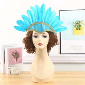 Feather Feather Headdress Colorful Carnival Costume Fancy Dress Party - Picture 1 of 15