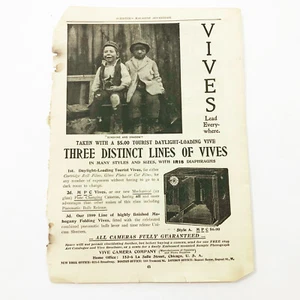 Vintage 1899 Advertising Page Scribner's Magazine Premo Korona Vives Cameras - Picture 1 of 3