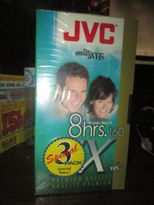 JVC SX-160 Sealed Blank VHS Tapes For VCR 3 Pack T-160 8 Hour Premium Quality - Picture 1 of 2