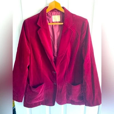 DC Vintage Rojo Unisex Blazer Mediano/40 Formal Fiesta Atuendo Exuberantes Bolsillos Botón Foto 1 de 4