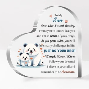 Son Acrylic Plaque Graduation Inspirational Ornaments Men Birthday Gifts Desk Si - Picture 1 of 3