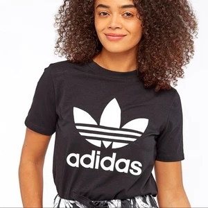 Adidas Originals Black Trefoil Tee NWT Size Medium - Picture 1 of 14