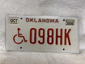 2006 Oklahoma Handicap License Plate - Picture 1 of 2