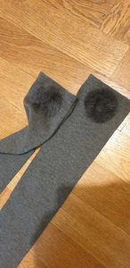 Kniestrümpfe mit Stulpencharakter und kleinem Pelz grau Gr. 38/39 - Bild 1 von 3