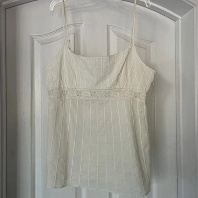 Lucky Brand кремовый хлопок Cami спагетти ремень большой отверстие богемное верхний размер L - Изображение 1 из 3